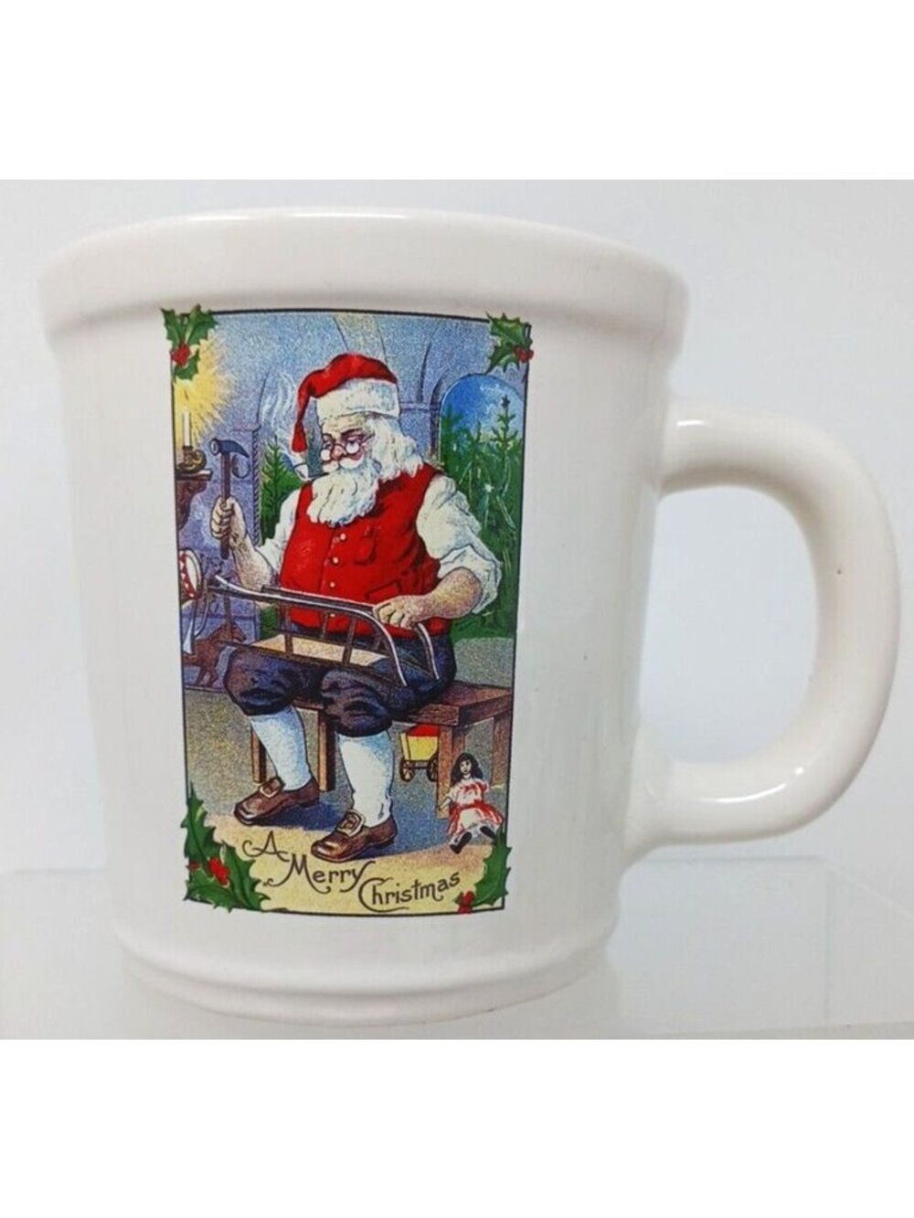 Ceramic Christmas Mug by Magenta Santa Building Sled Large Cup Happy Holidays S7 - Picture 2 of 8